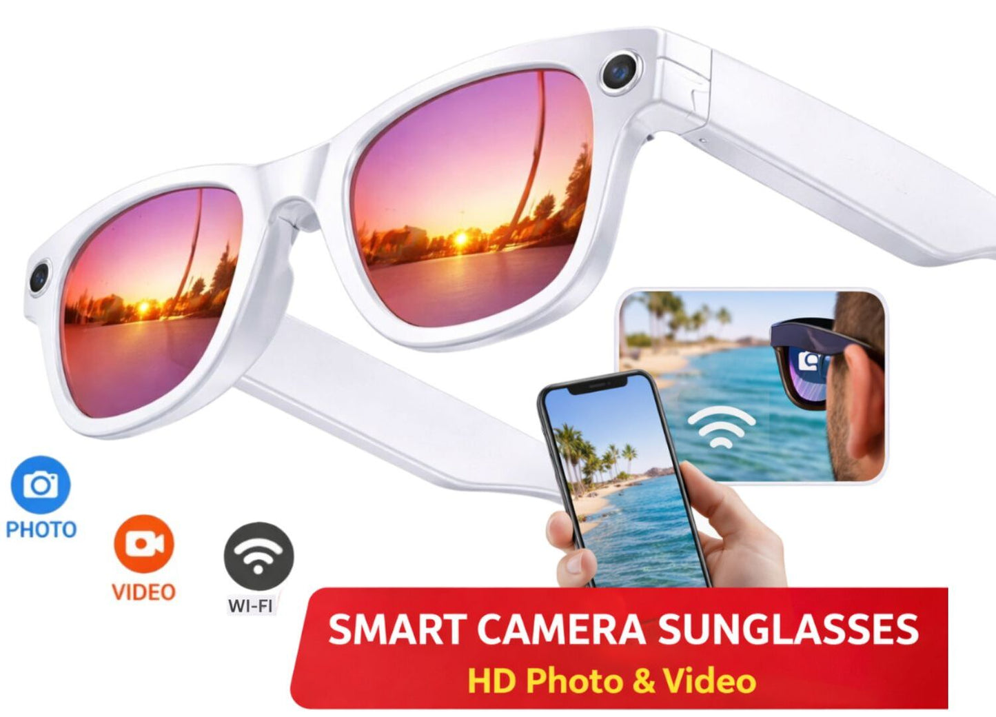 New AI Camera Sunglasses 4K